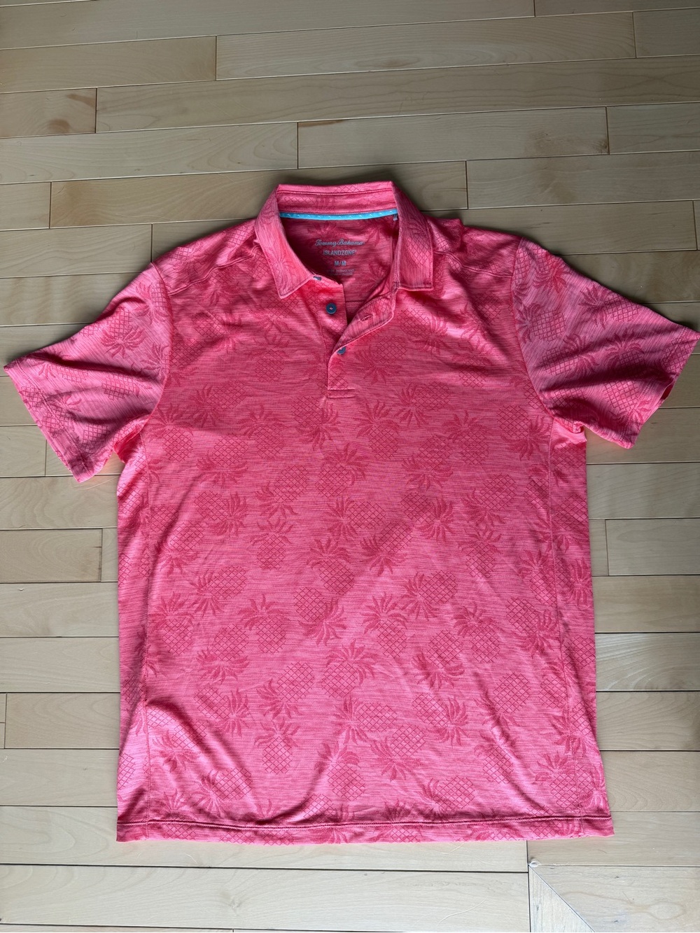 Tommy Bahama Island Zone Pink Plumeria Polo size medium